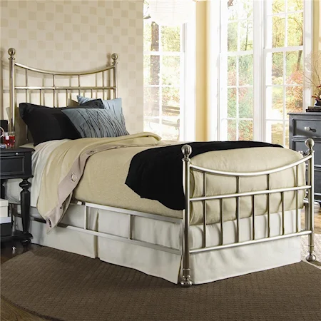 Traditional Twin Bed with Nickel Finish
